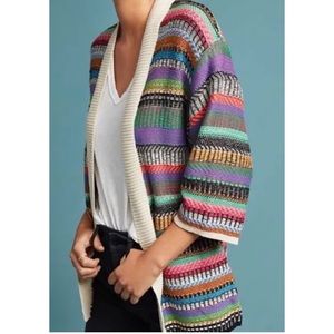 Anthropologie Multicolor Striped Cardigan